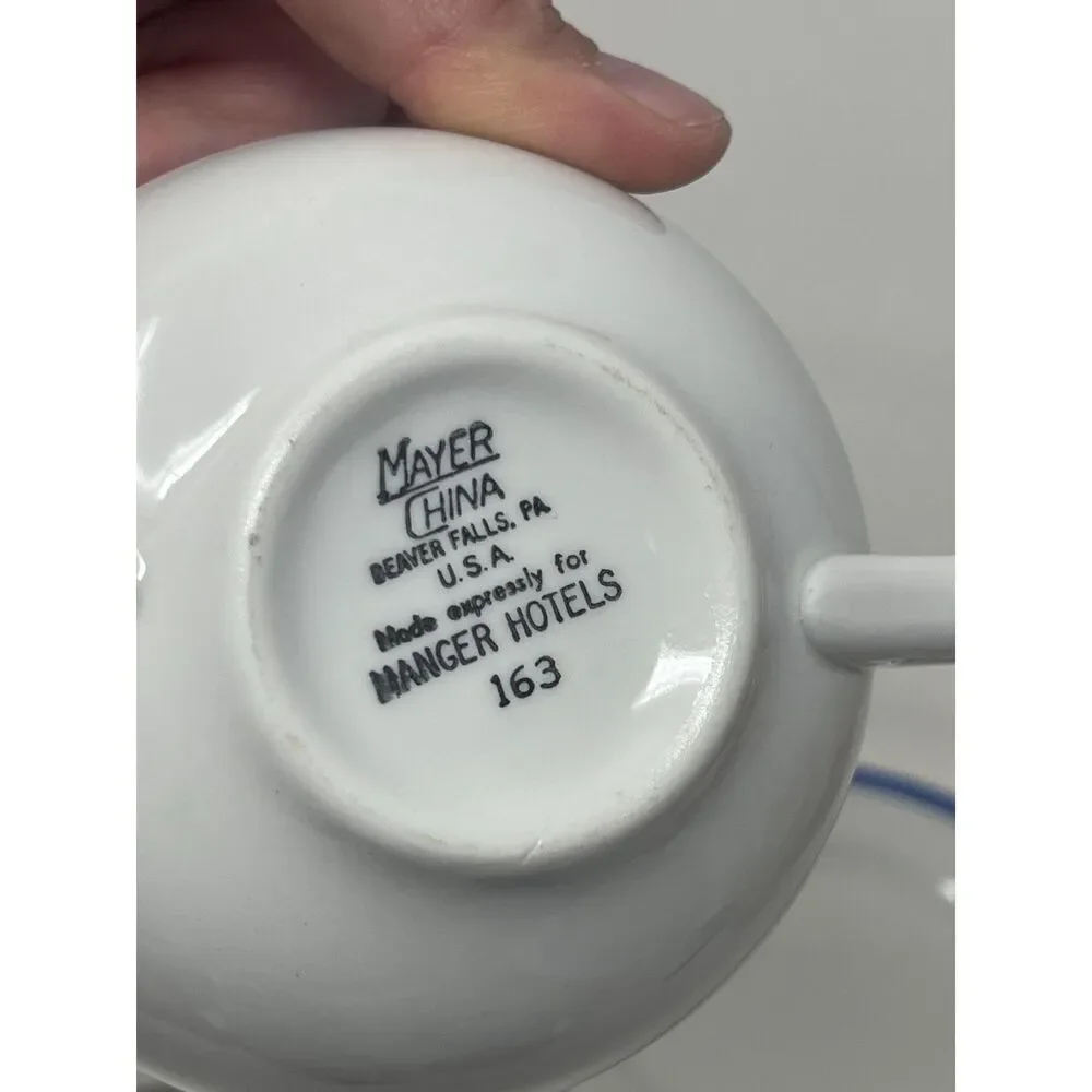 Vintage (2) Vanderbilt Hotel New York Double Handle Soup Cup Mayer China Crest